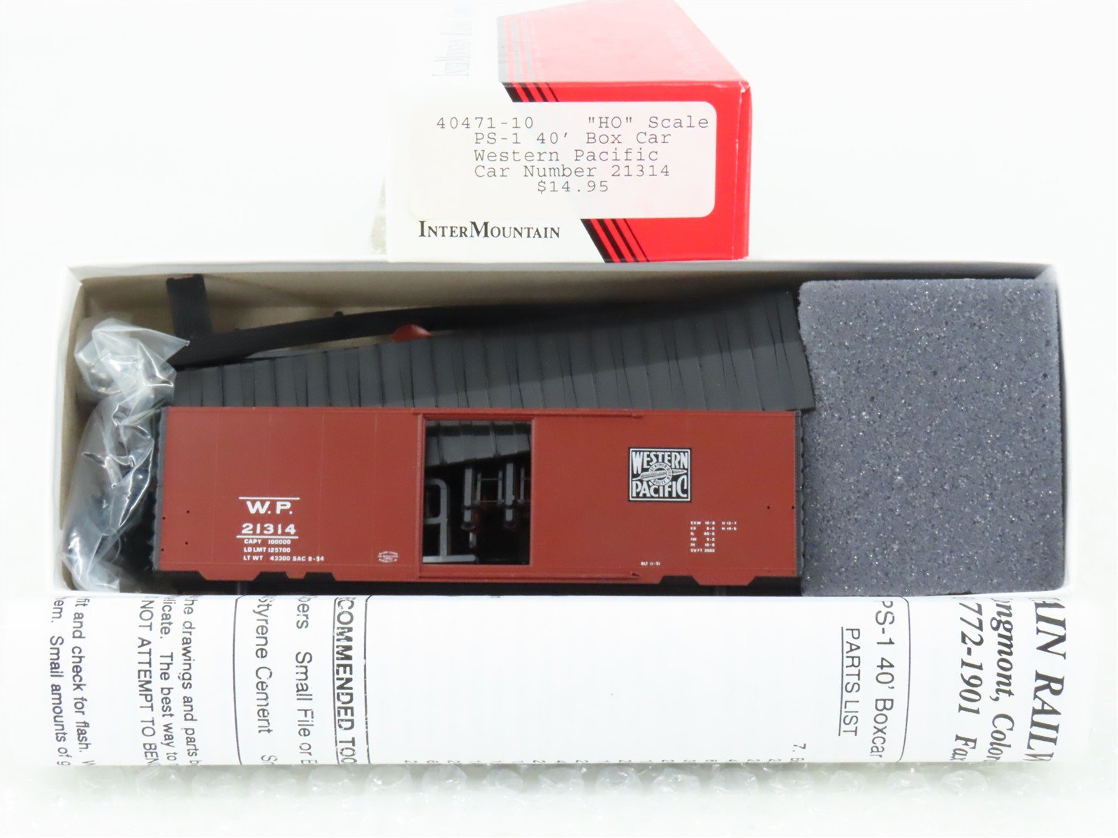 HO Scale InterMountain Kit 40471-10 WP Western Pacific 40' Box Car #21314