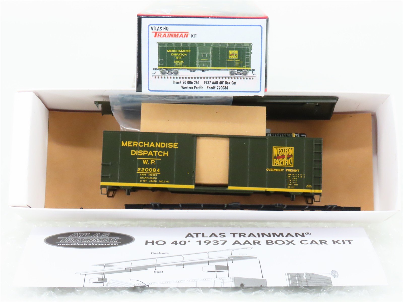HO Scale Atlas Trainman Kit 20006261 WP Western Pacific 40' Box Car #220084