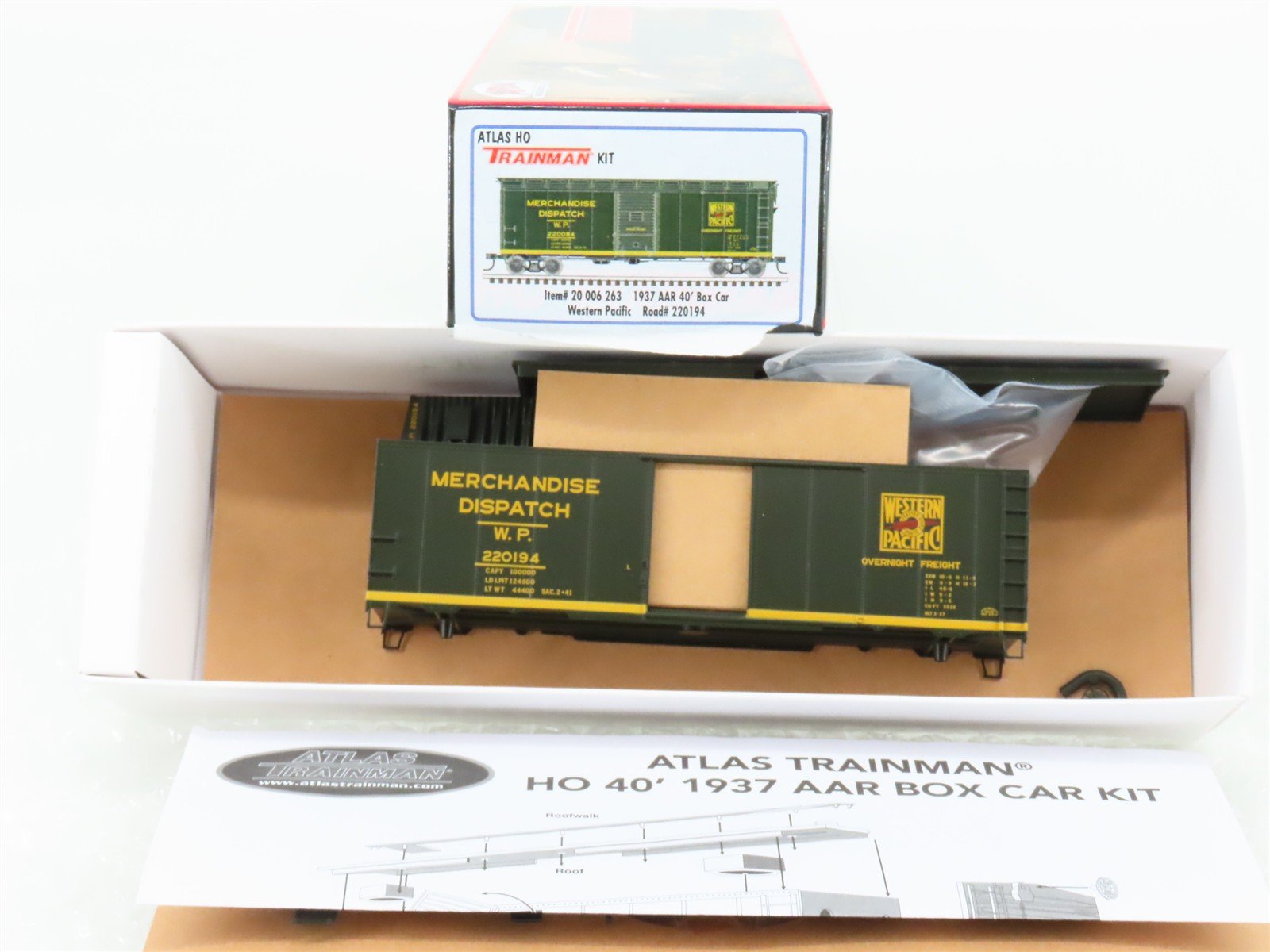 HO Scale Atlas Trainman Kit 20006263 WP Western Pacific 40' Box Car #220194
