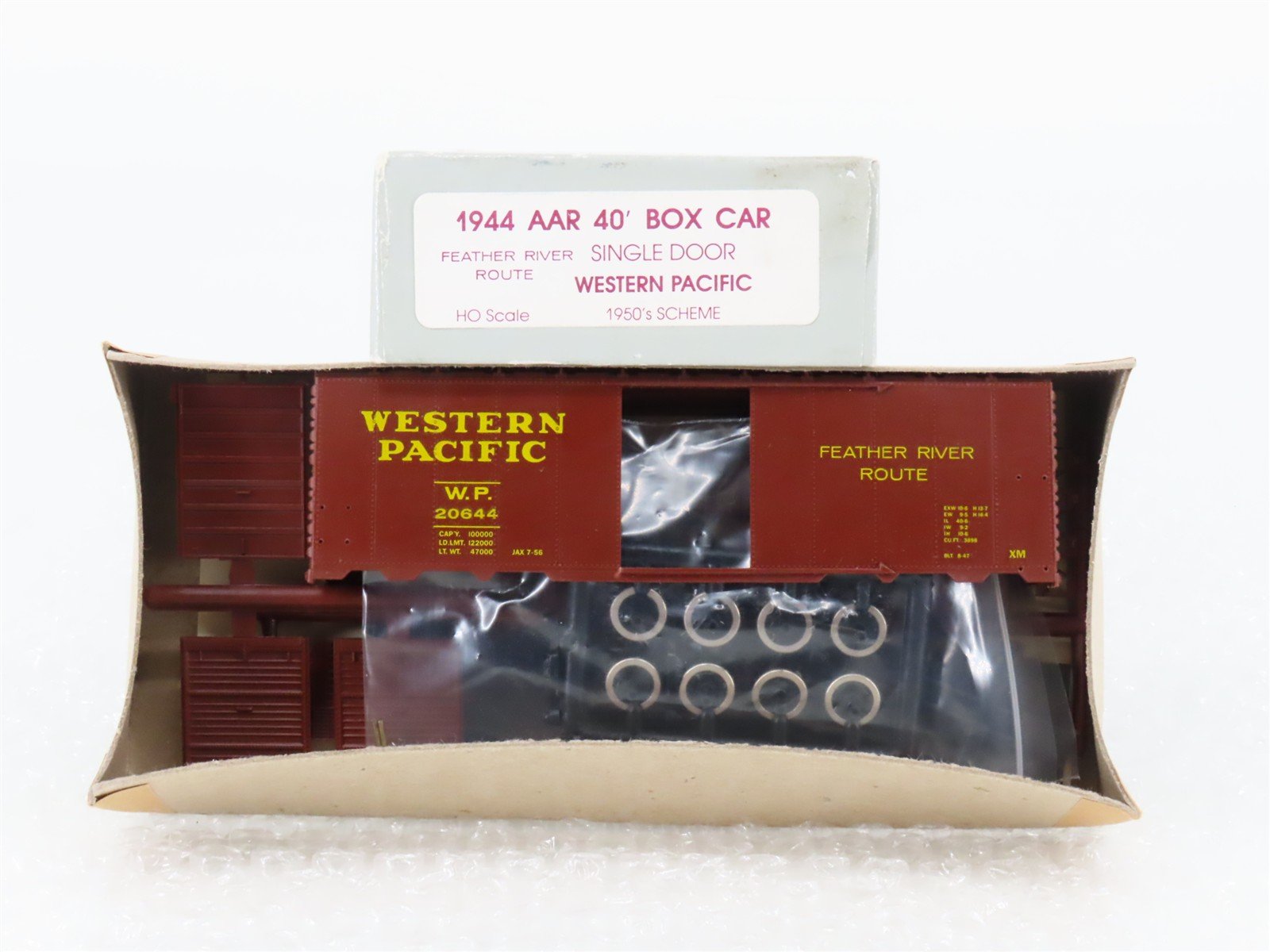 HO Scale C&BT Shops Kit WP Western Pacific Feather River 40' Box Car #20644