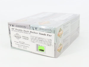 HO Scale PROTO 2000 Kit 21383 CB&Q Burlington Route 40' Stock Car 4-Pack Sealed
