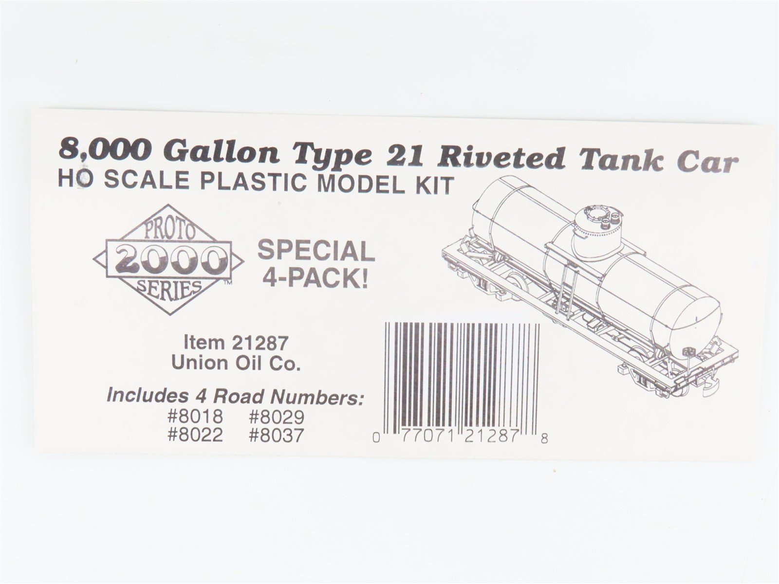 HO Scale PROTO 2000 Kit 21287 UOCX Union Oil Co. Single Dome Tank Car 4-Pack