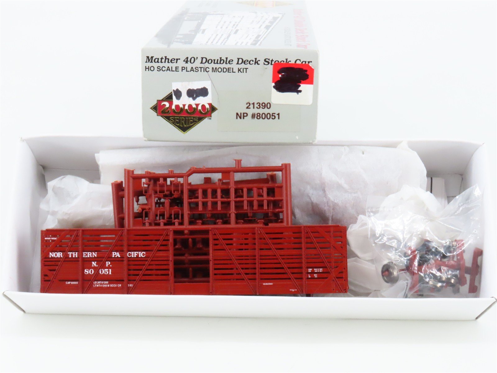 HO Scale PROTO 2000 Kit 21390 NP Northern Pacific Railroad 40' Stock Car #80051