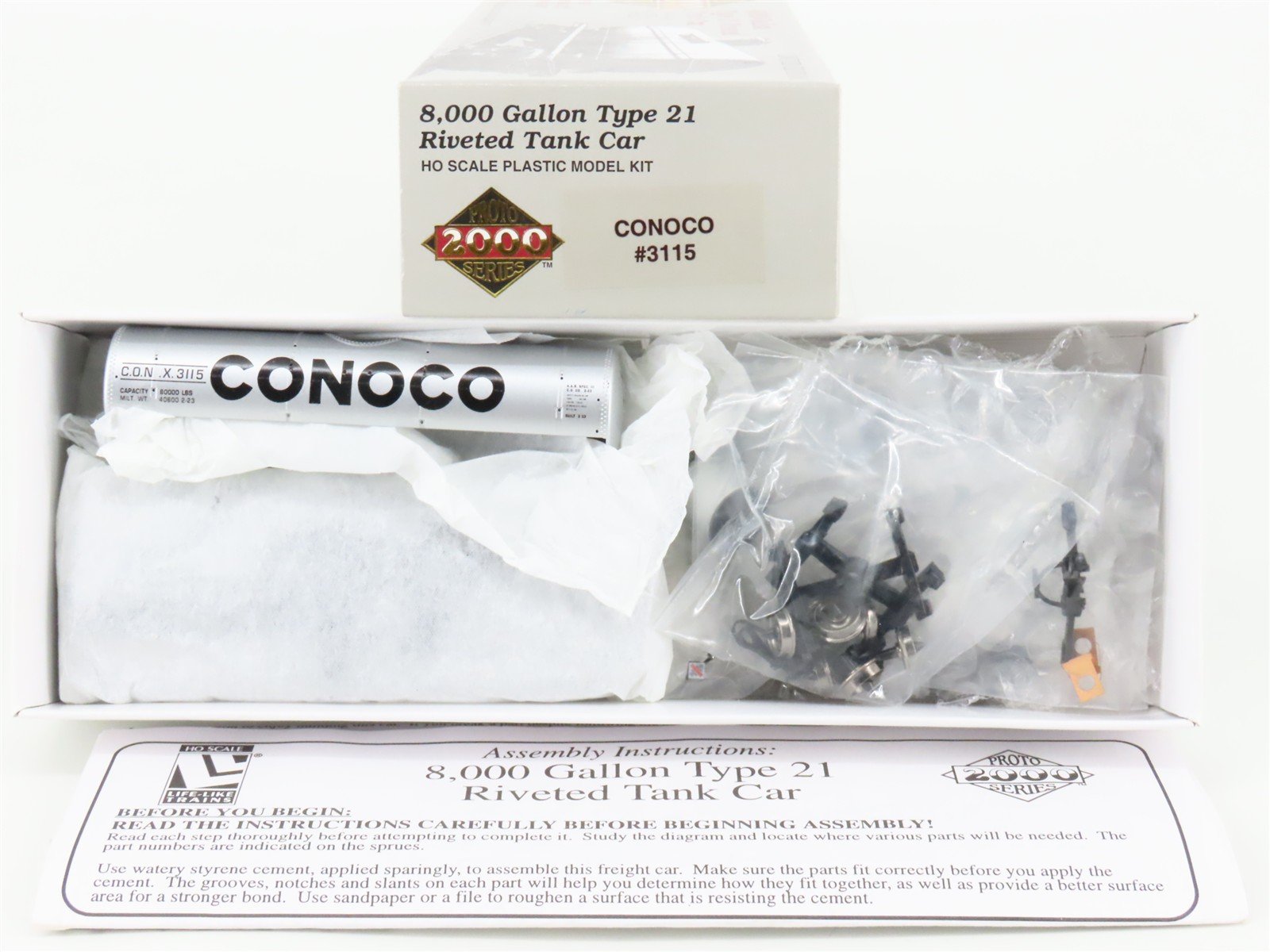 HO Scale PROTO 2000 Kit CONX Conoco 8,000 Gallon Single Dome Tank Car #3115
