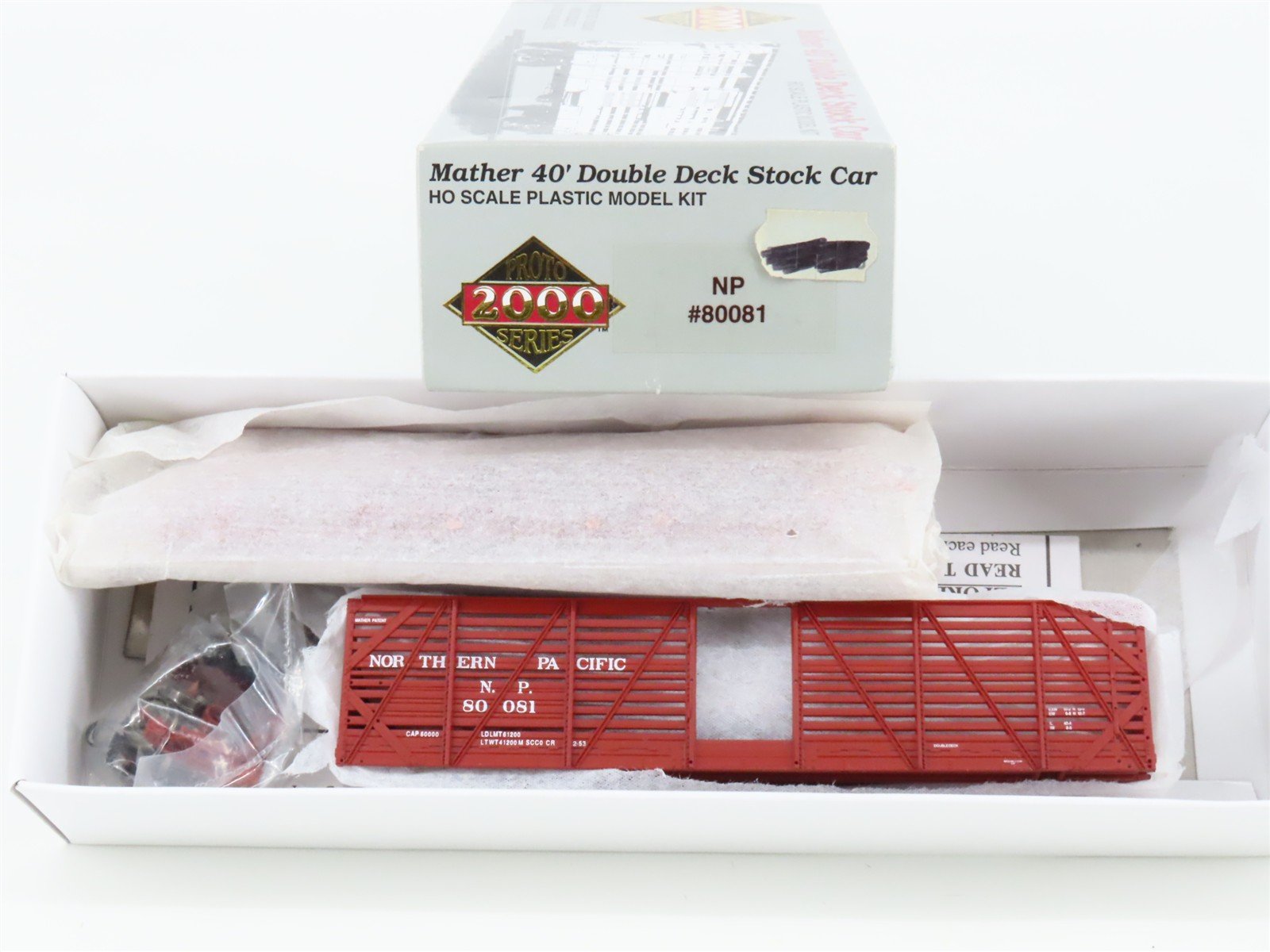 HO Scale PROTO 2000 Kit NP Northern Pacific 40' Double Deck Stock Car #80081