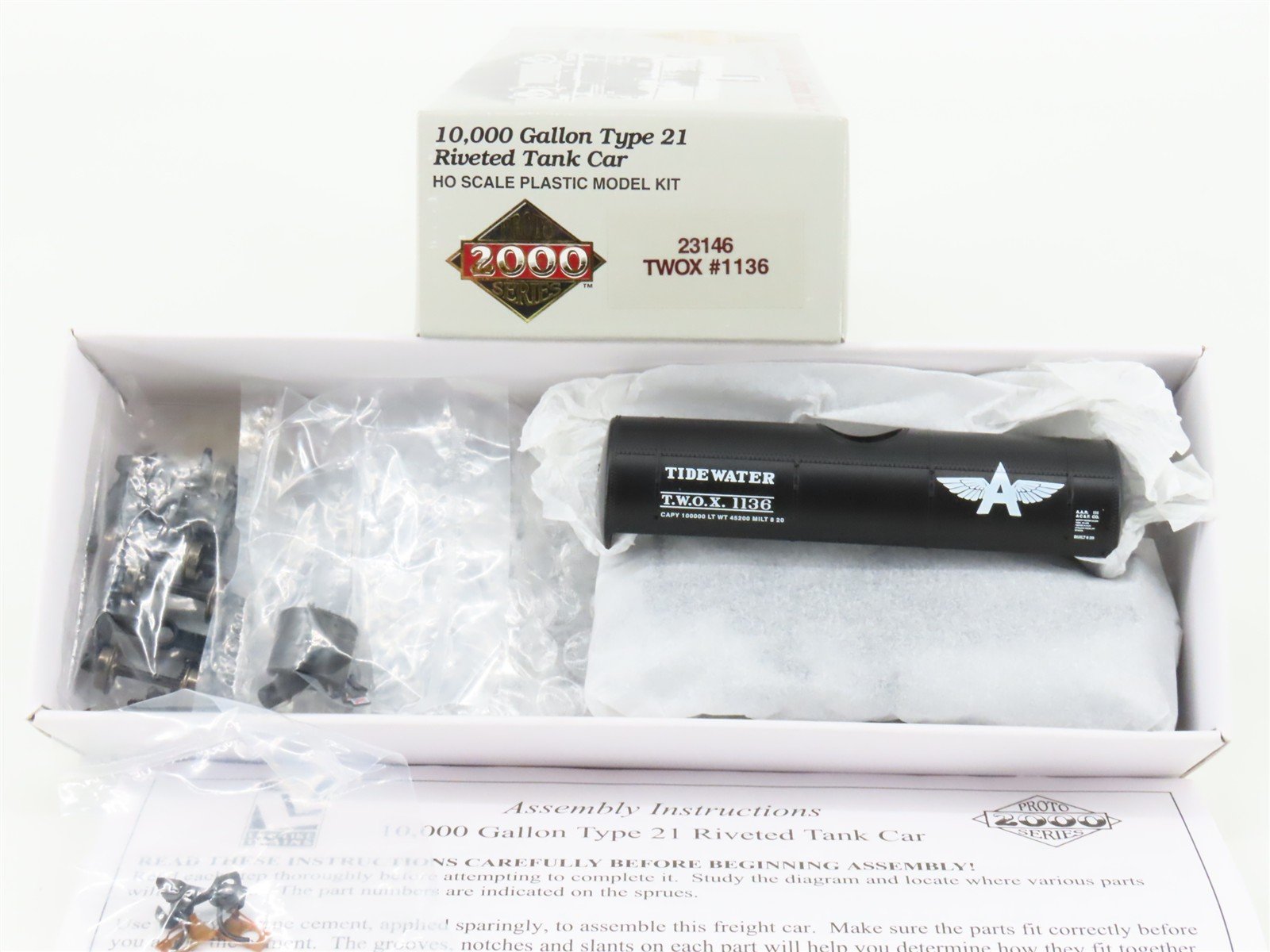 HO PROTO 2000 Kit 23146 TWOX Tidewater 10,000 Gallon Single Dome Tank Car #1136