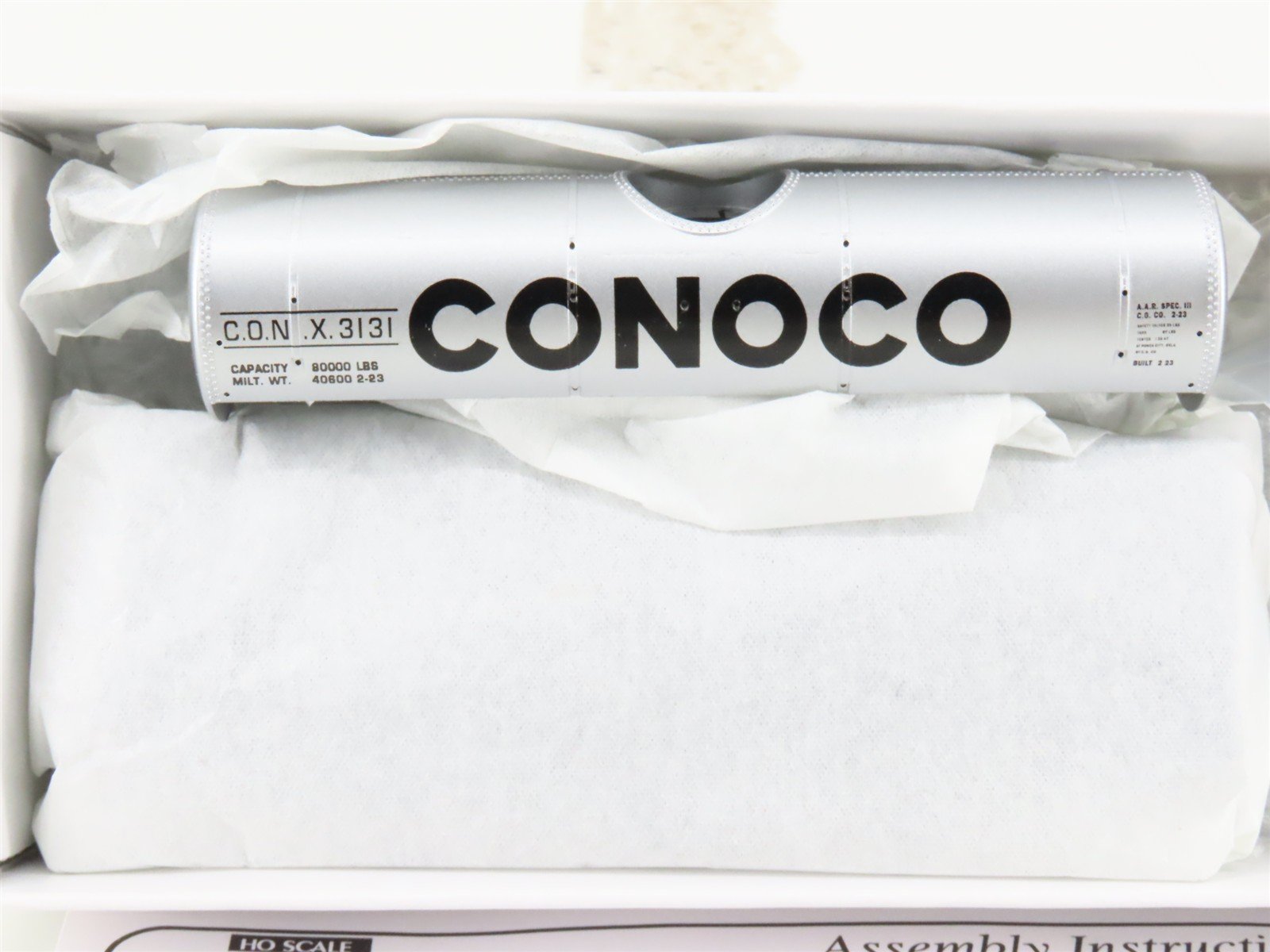 HO Scale PROTO 2000 Kit CONX Conoco 8,000 Gallon Single Dome Tank Car #3131