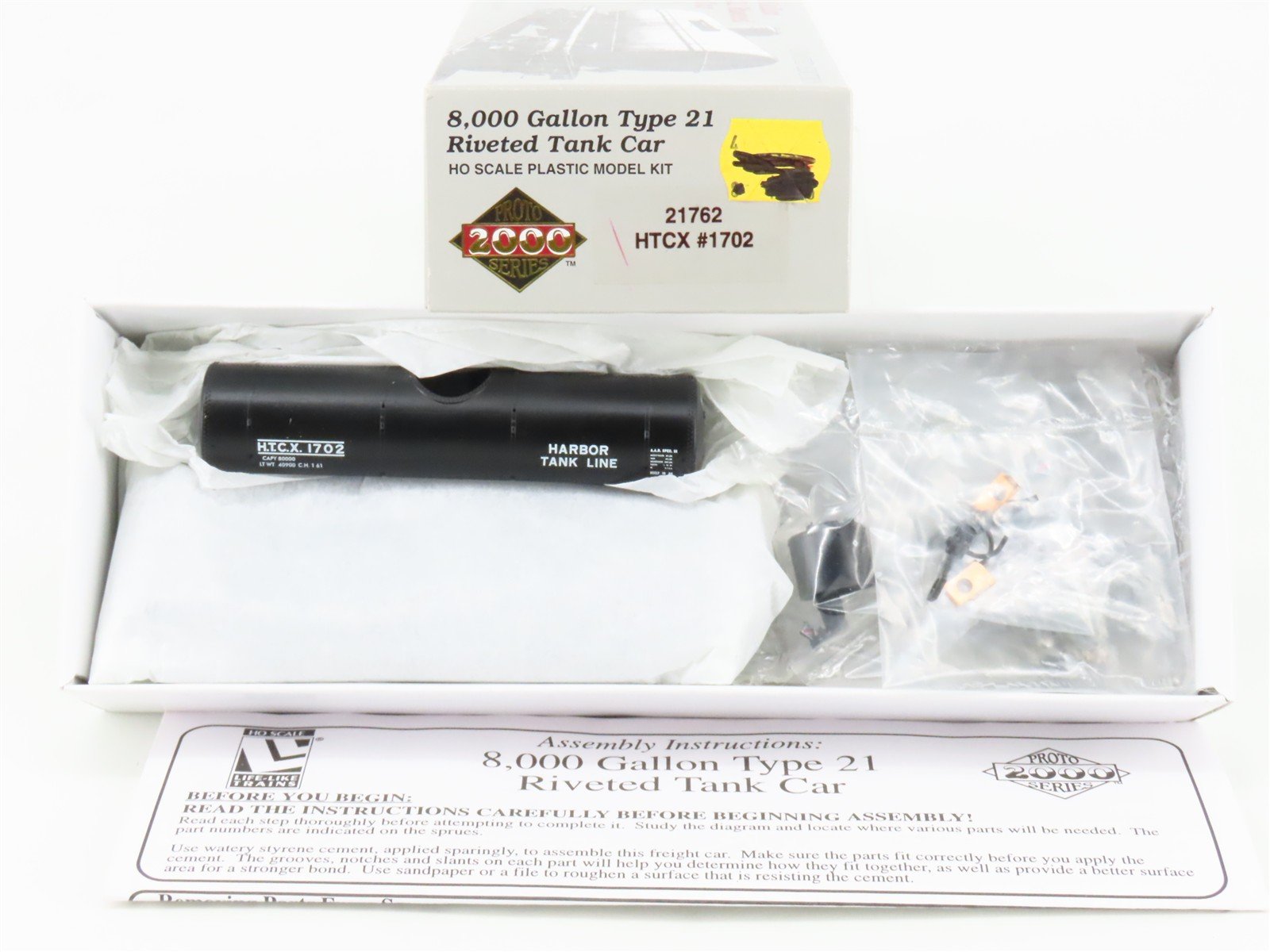 HO Scale PROTO 2000 Kit 21762 HTCX Harbor Tank Line 8,000 Gallon Tank Car #1702
