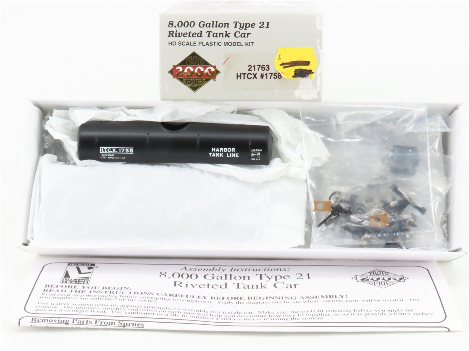 HO Scale PROTO 2000 Kit 21763 HTCX Harbor Tank Line 8,000 Gallon Tank Car #1758