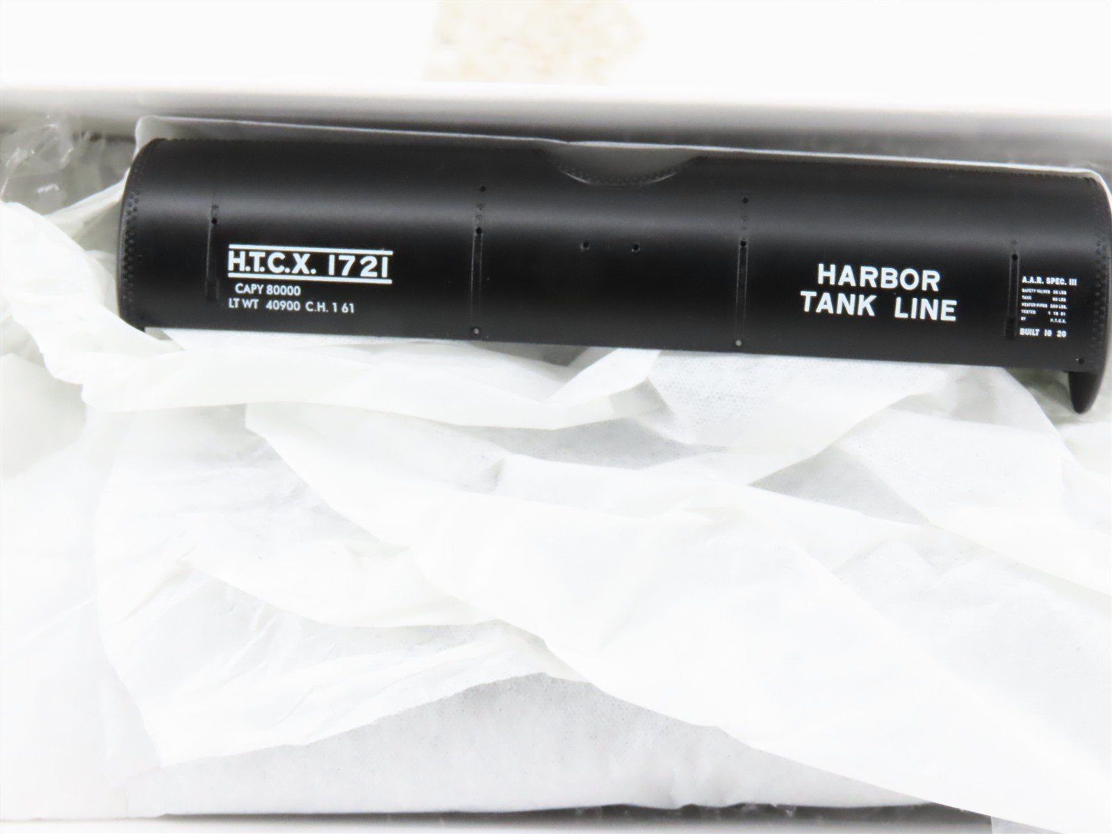 HO Scale PROTO 2000 Kit HTCX Harbor Tank Line 8,000 Gallon Tank Car #1721