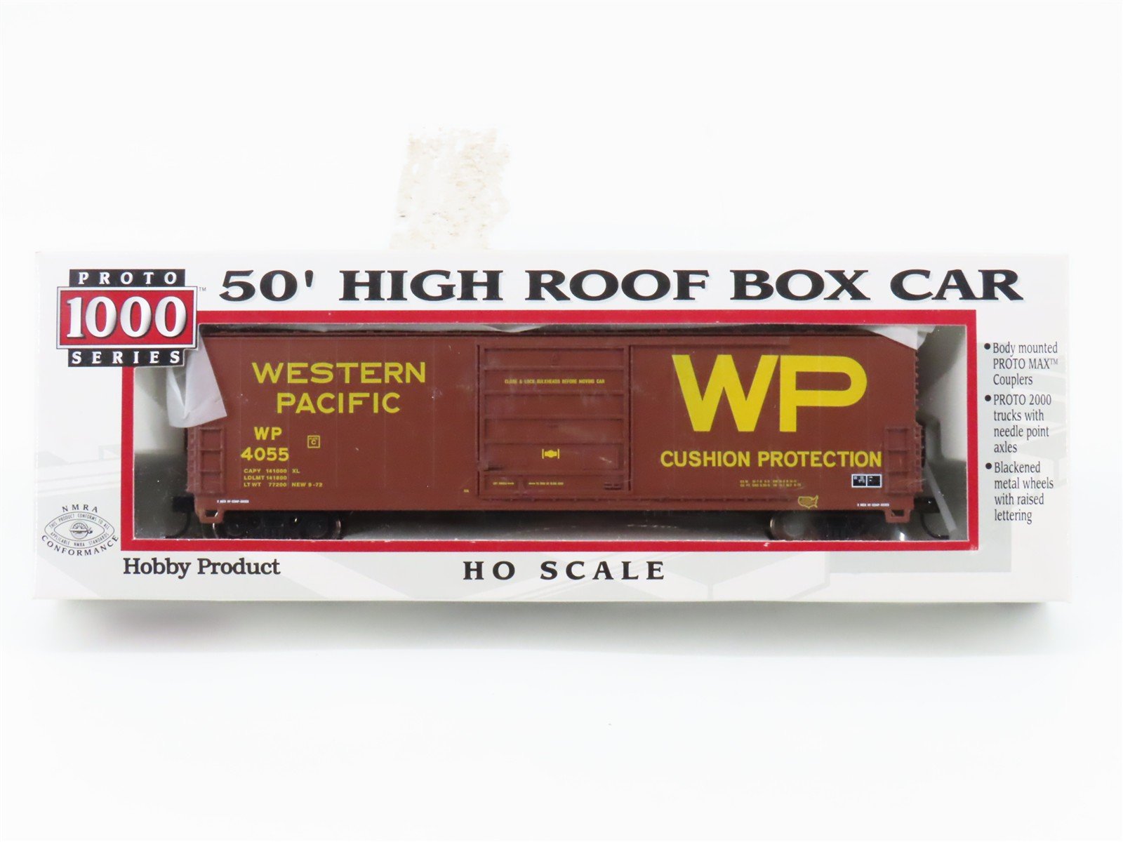 HO Scale PROTO 1000 920-37105 WP Western Pacific 50' Single Door Box Car #4055