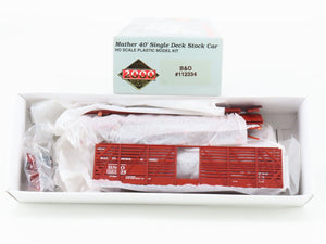 HO Scale PROTO 2000 Kit B&O Baltimore & Ohio 40' Single Deck Stock Car #112334