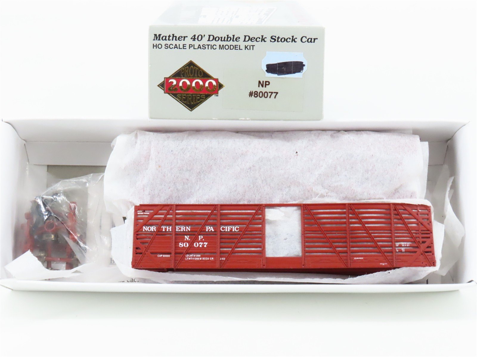 HO Scale PROTO 2000 Kit NP Northern Pacific 40' Double Deck Stock Car #80077