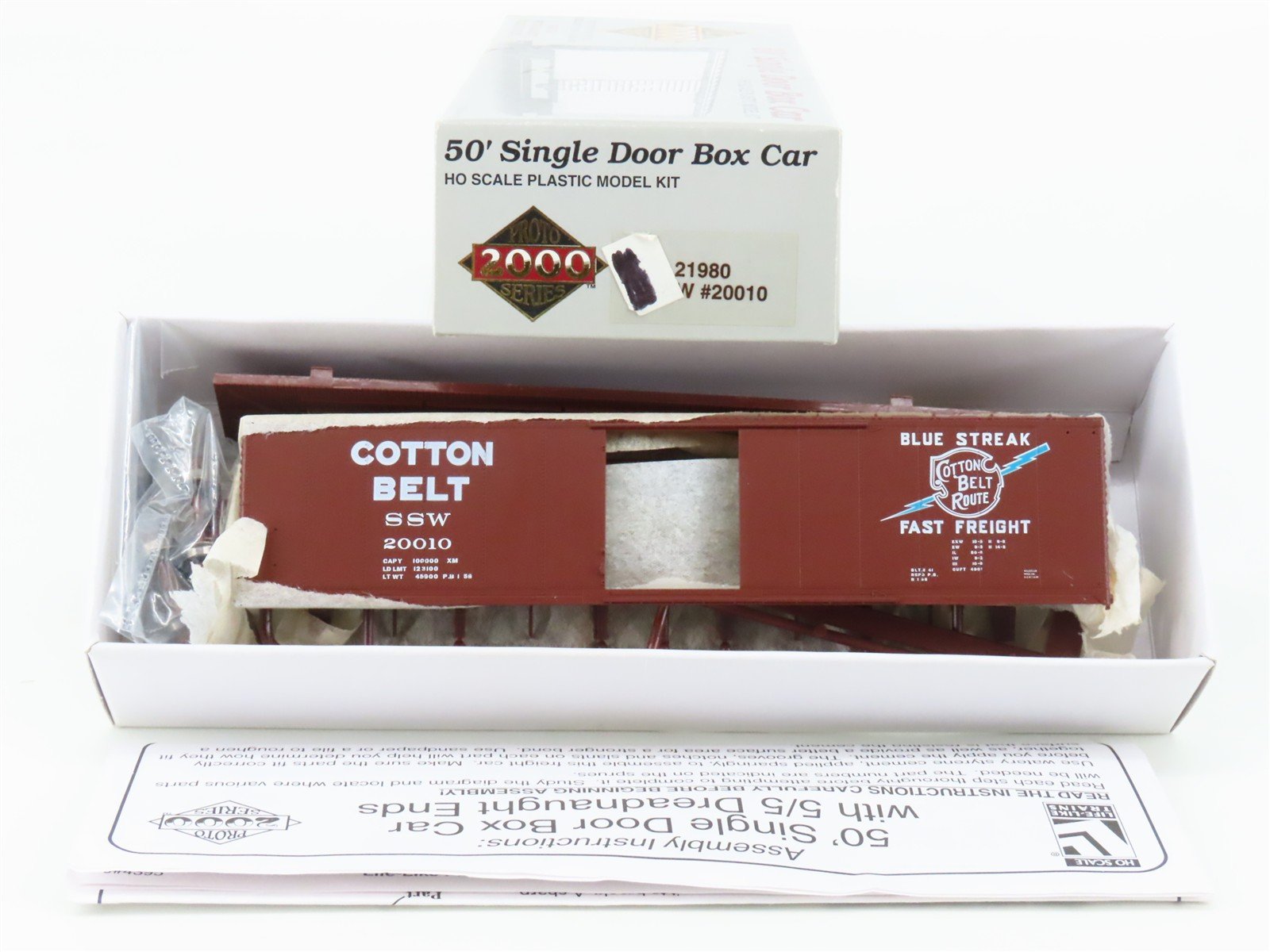 HO Scale PROTO 2000 Kit 21980 SSW Cotton Belt 50' Single Door Box Car #20010