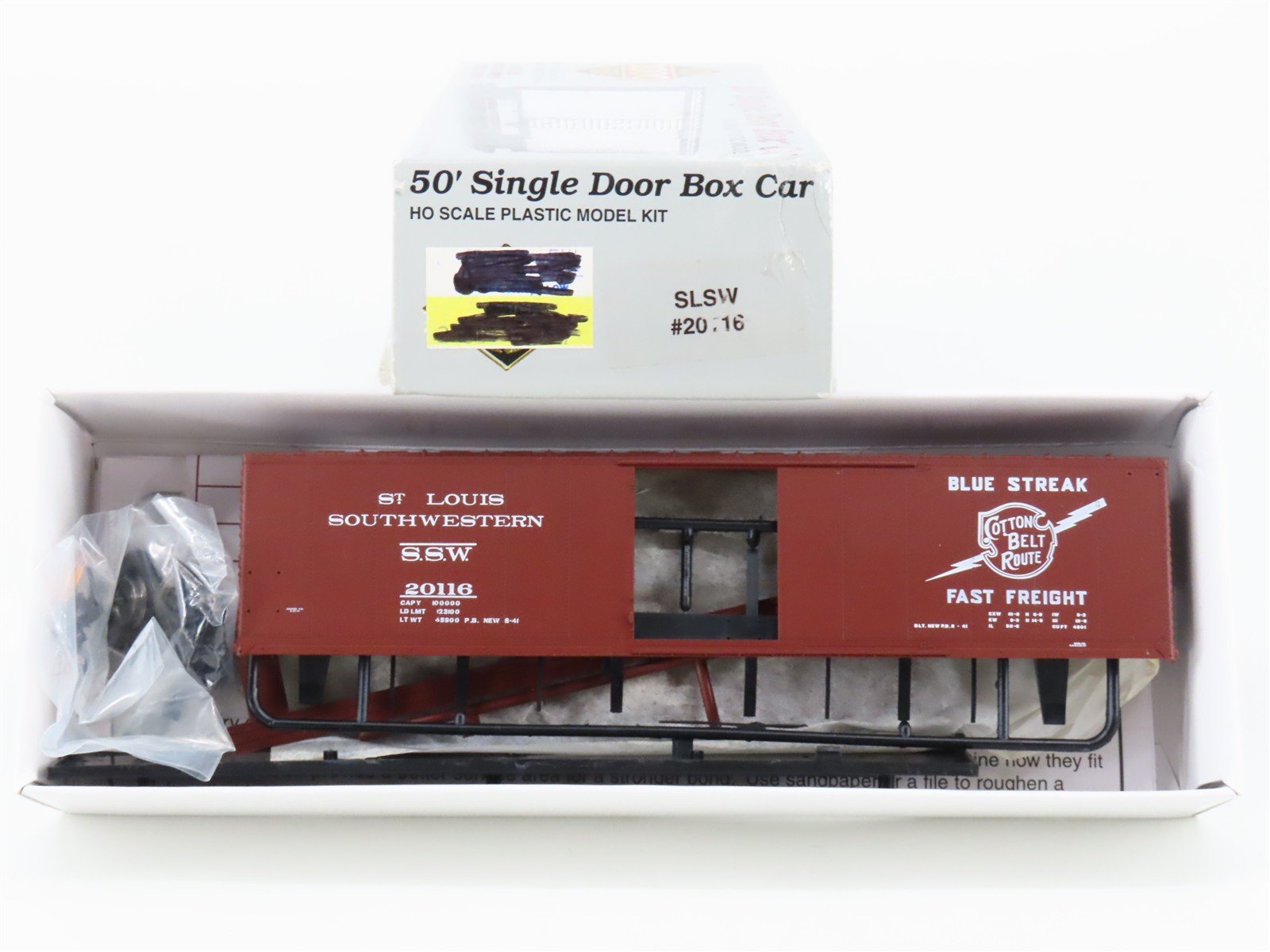 HO Scale PROTO 2000 Kit SSW Cotton Belt Route 50' Single Door Box Car #20116