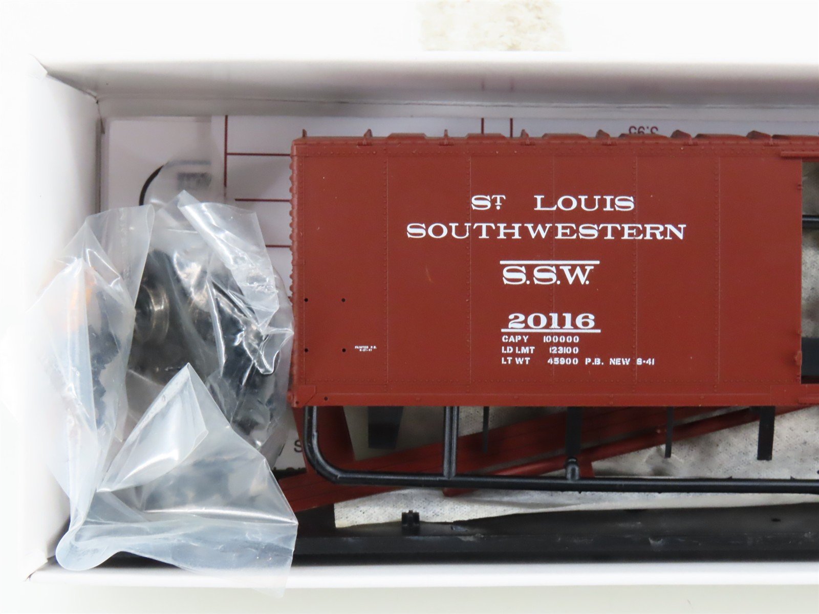 HO Scale PROTO 2000 Kit SSW Cotton Belt Route 50' Single Door Box Car #20116