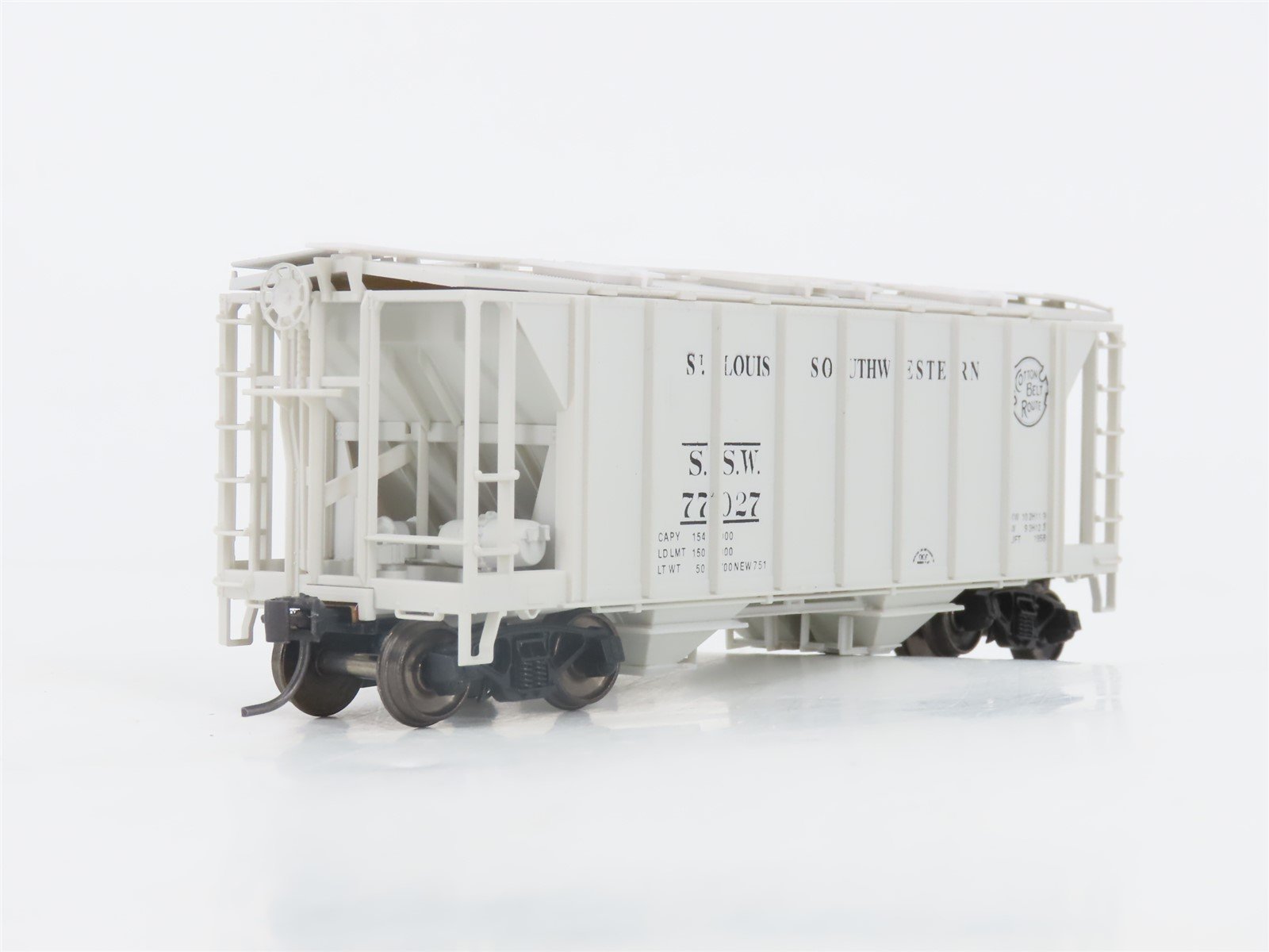 HO Scale Bowser 56110 SSW Cotton Belt 2-Bay Covered Hopper #77027 -Upgraded