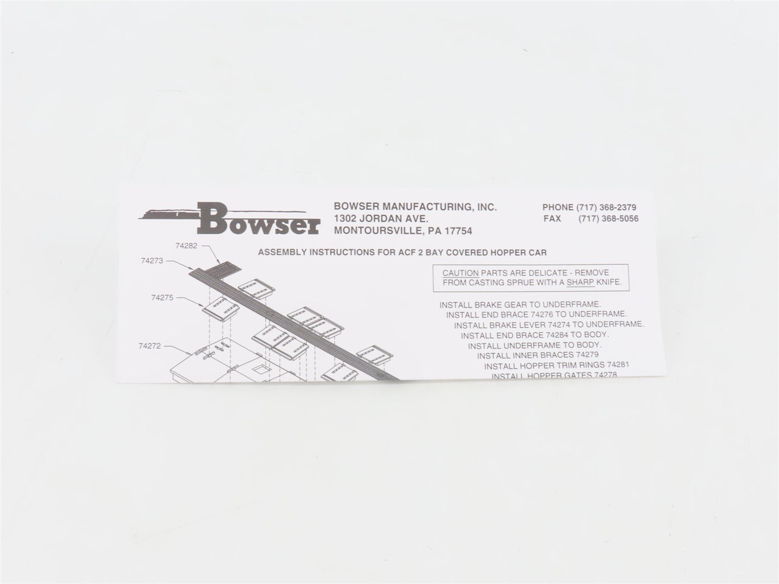 HO Scale Bowser 56110 SSW Cotton Belt 2-Bay Covered Hopper #77027 -Upgraded
