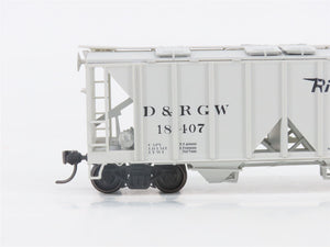 HO Scale Bowser 55615 D&RGW Rio Grande 2-Bay Covered Hopper #18407 - Upgraded