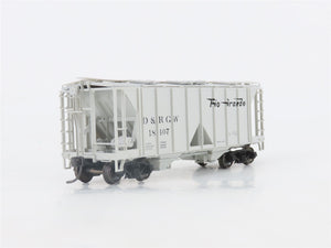 HO Scale Bowser 55615 D&RGW Rio Grande 2-Bay Covered Hopper #18407 - Upgraded