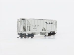 HO Scale Bowser 55615 D&RGW Rio Grande 2-Bay Covered Hopper #18407 - Upgraded
