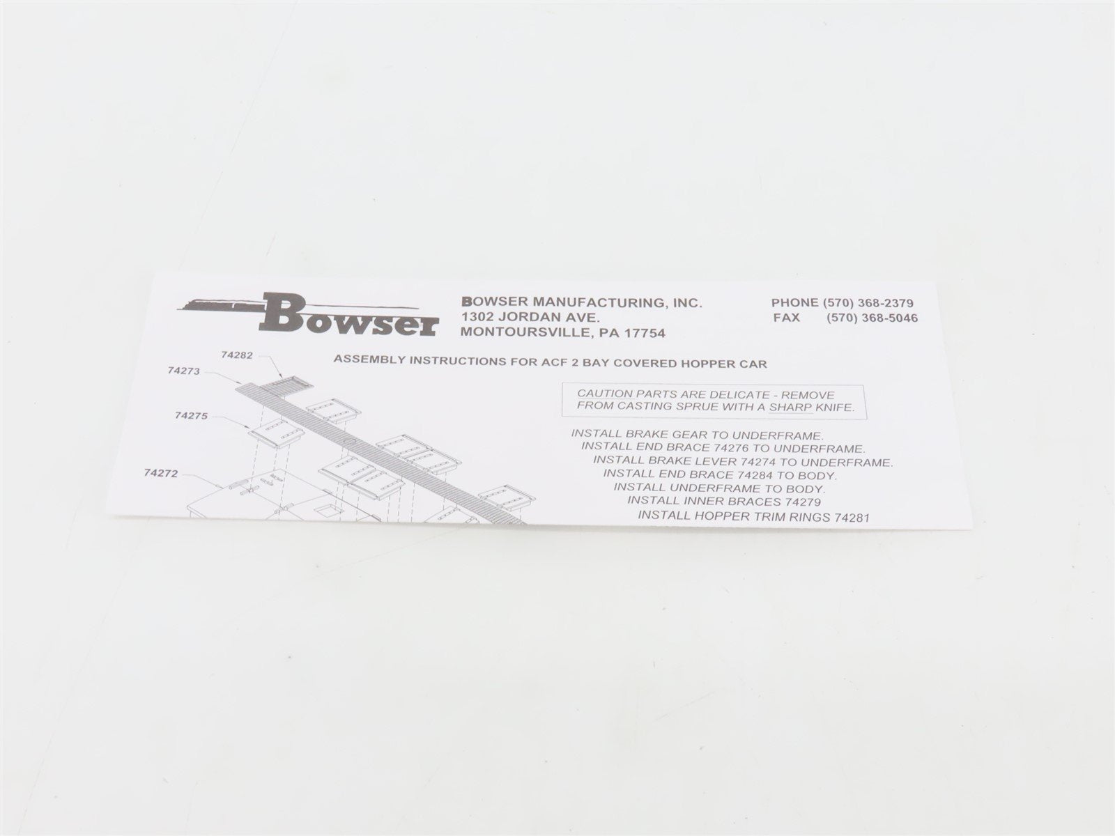 HO Scale Bowser 55615 D&RGW Rio Grande 2-Bay Covered Hopper #18407 - Upgraded