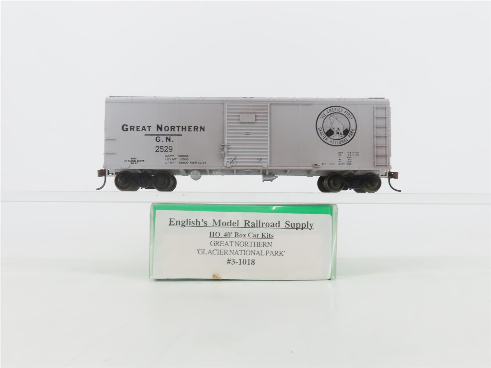 HO Bowser English's 3-1018 GN Glacier National Park 40' Box Car #2529 - Upgraded