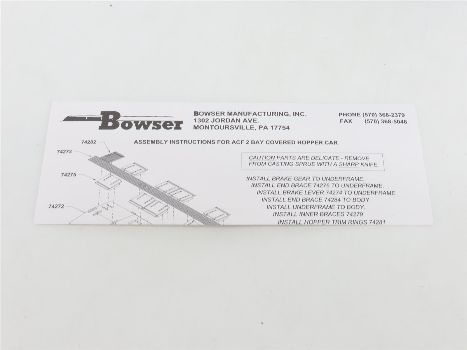 HO Scale Bowser 55800 SP Southern Pacific 2-Bay Covered Hopper #165050 -Upgraded
