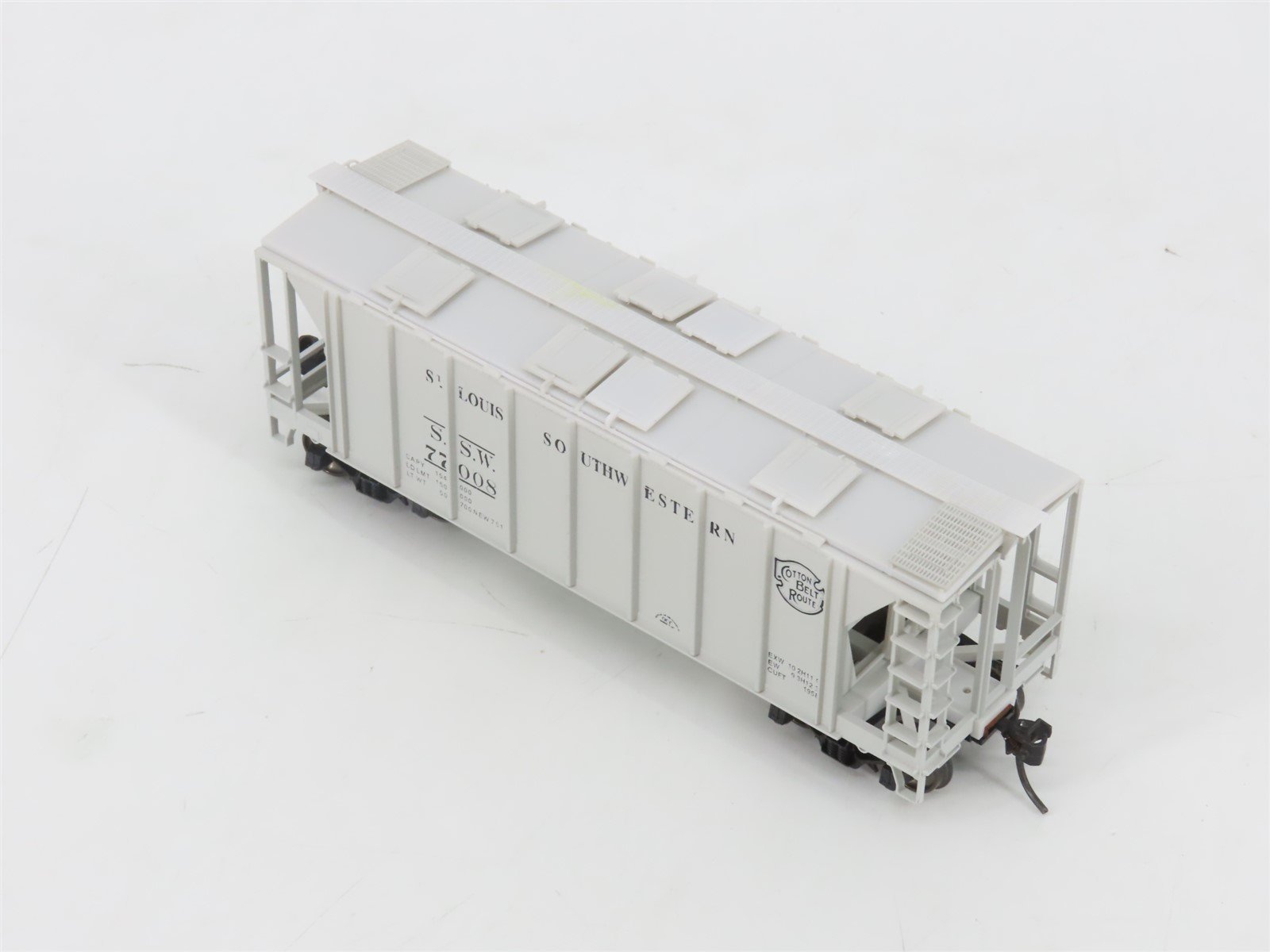 HO Scale Bowser 56110 SSW Cotton Belt 2-Bay Covered Hopper #77008 -Upgraded