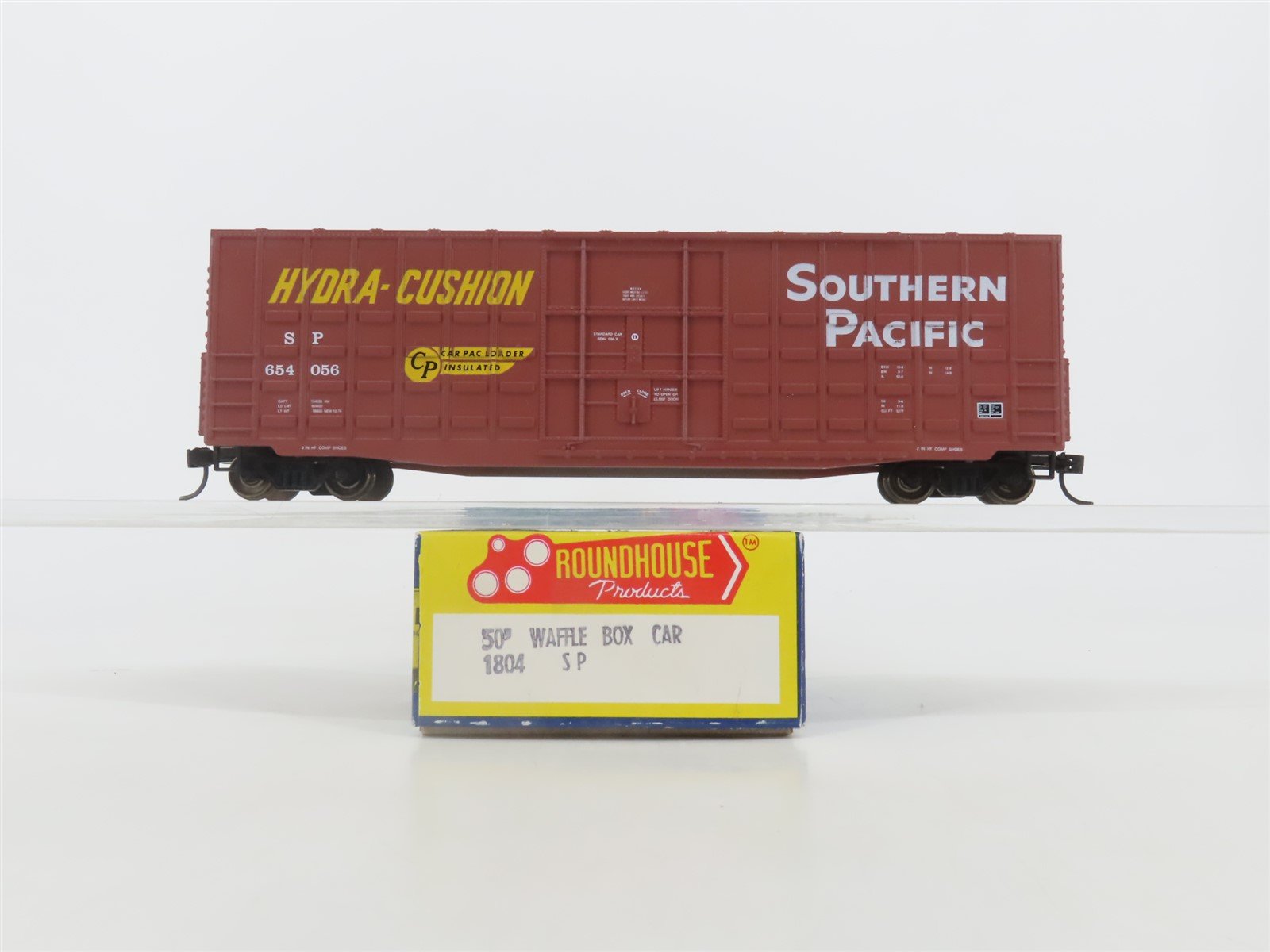 HO Scale Roundhouse 1804 SP Southern Pacific 50' Waffle Box Car #654056 Upgraded