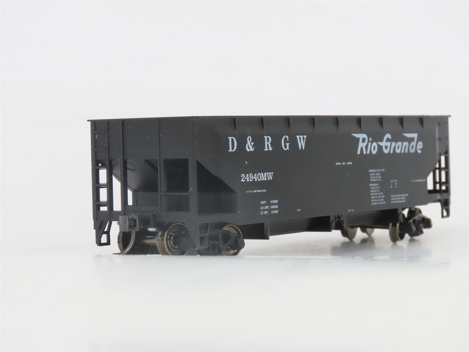HO Scale Roundhouse 1584 D&RGW Rio Grande Ballast Hopper #24940MW - Upgraded
