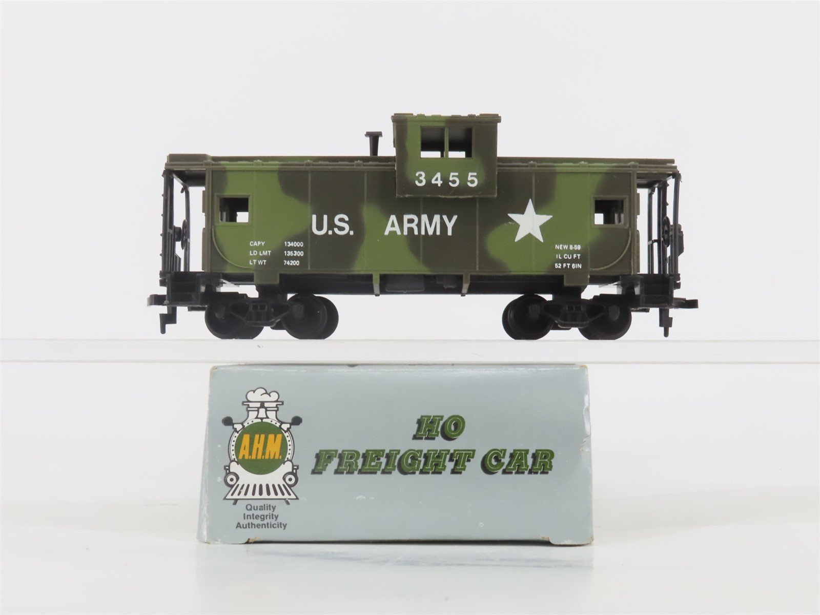 HO Scale AHM US Army Cupola Caboose #3455