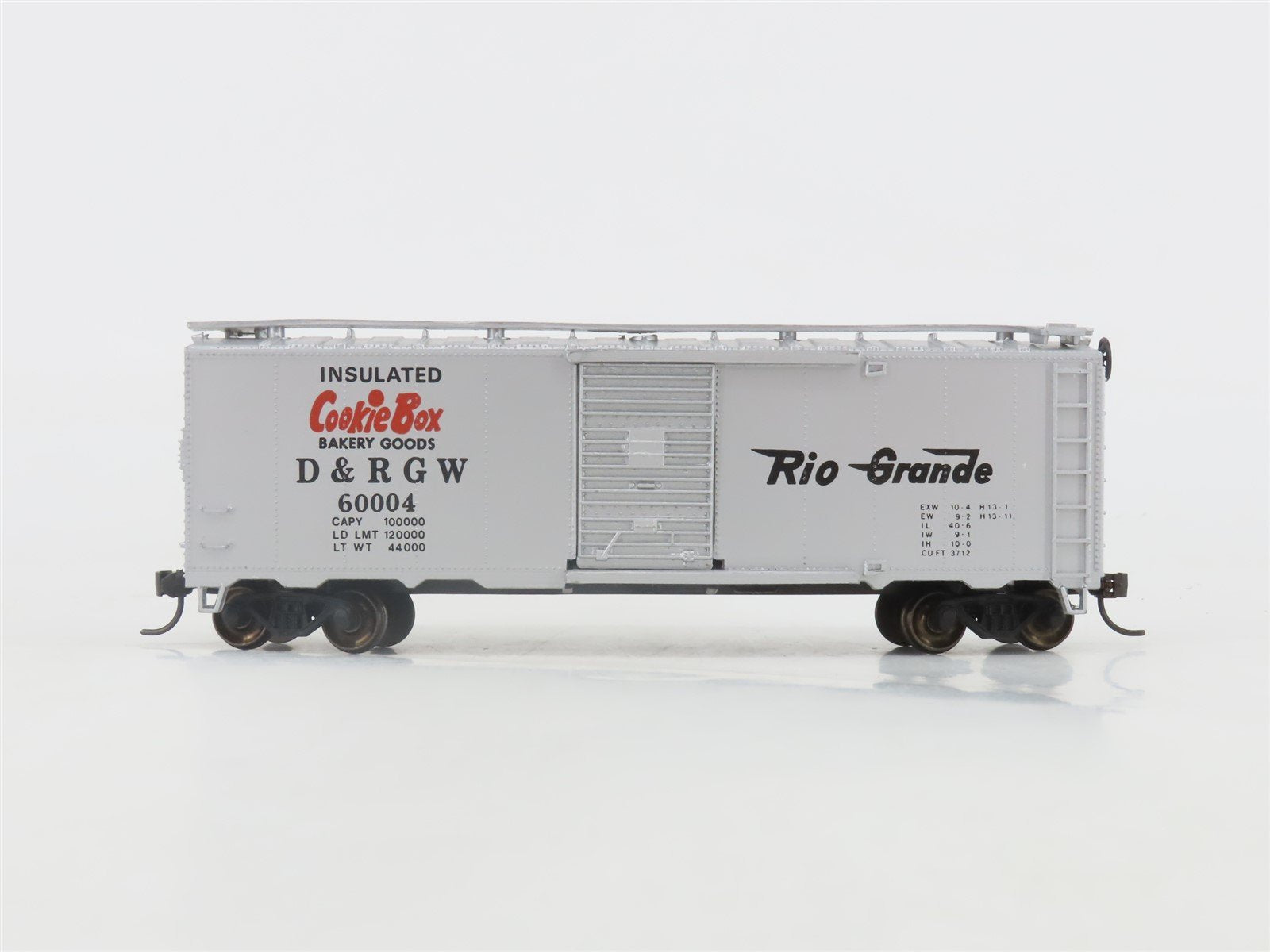 HO Scale Bachmann Silver Series 17039 D&RGW Rio Grande Cookie Box Car #60004