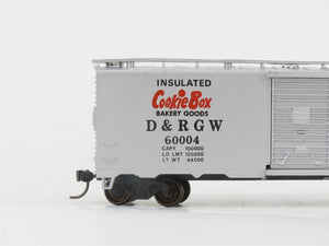 HO Scale Bachmann Silver Series 17039 D&RGW Rio Grande Cookie Box Car #60004