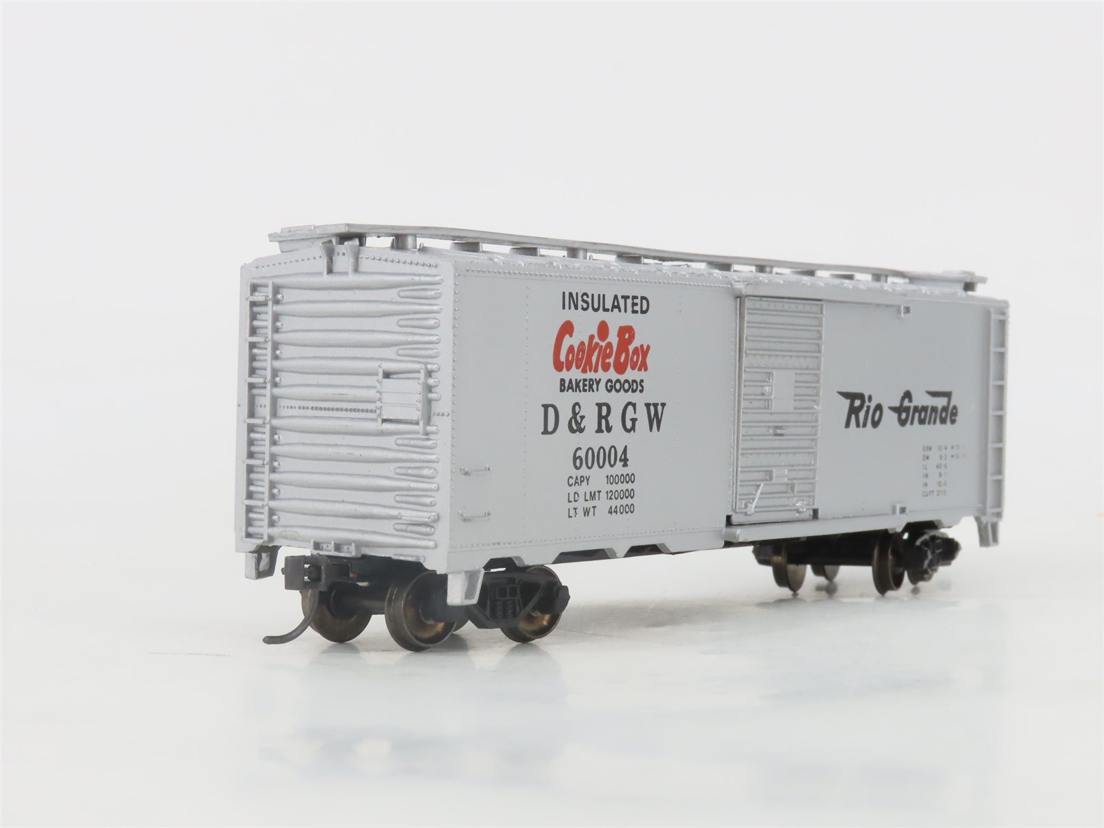 HO Scale Bachmann Silver Series 17039 D&RGW Rio Grande Cookie Box Car #60004