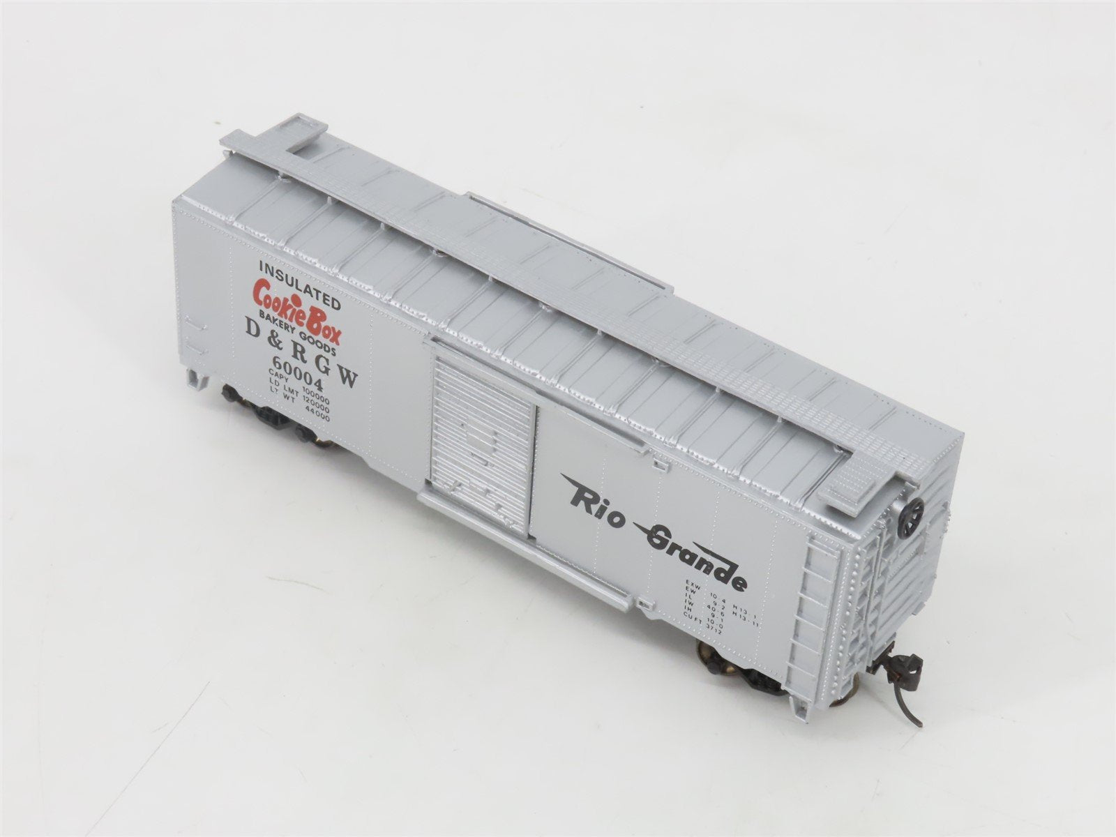 HO Scale Bachmann Silver Series 17039 D&RGW Rio Grande Cookie Box Car #60004