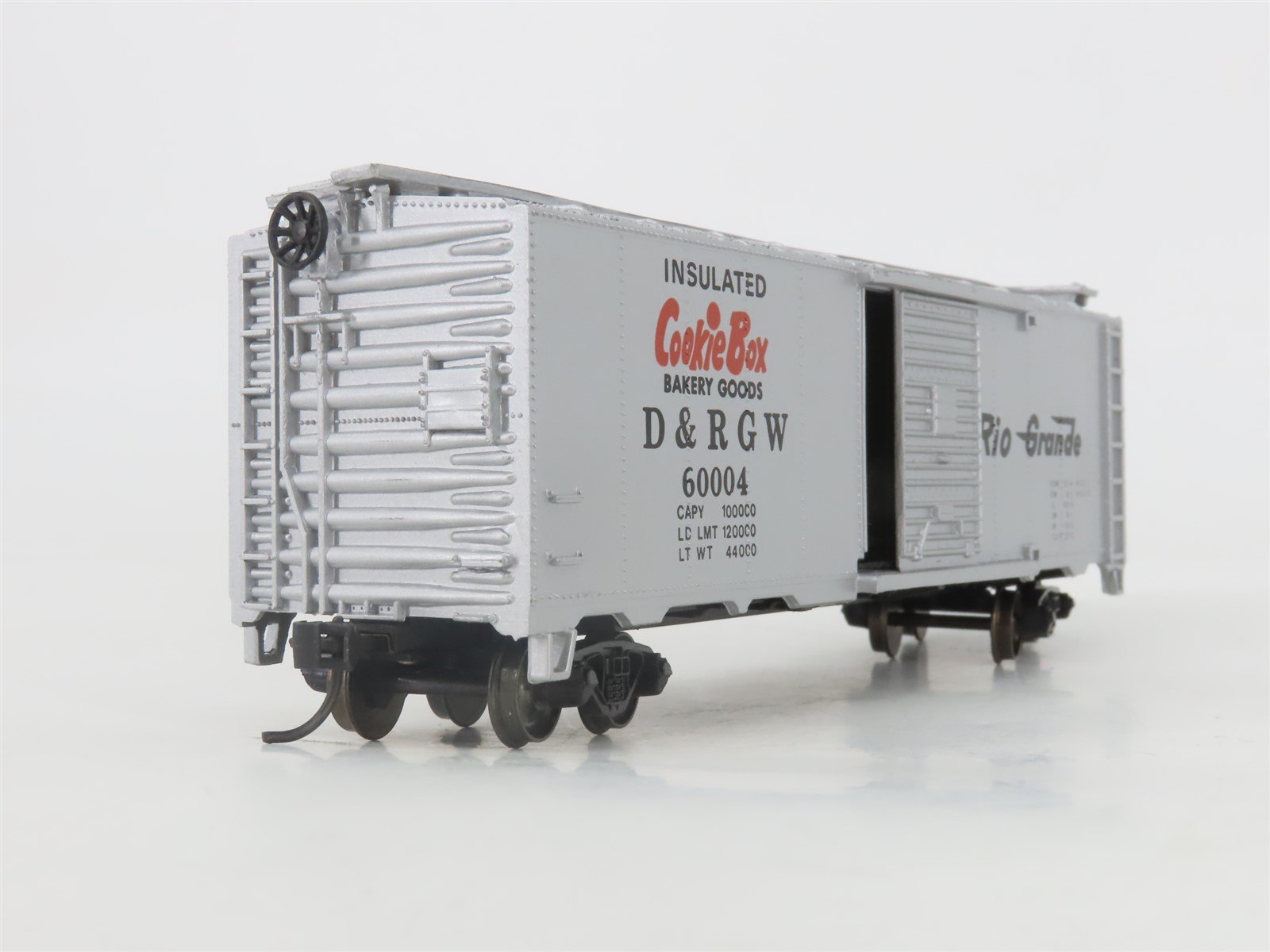 HO Scale Bachmann Silver Series 17039 D&RGW Rio Grande Cookie Box Car #60004