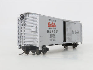 HO Scale Bachmann Silver Series 17039 D&RGW Rio Grande Cookie Box Car #60004