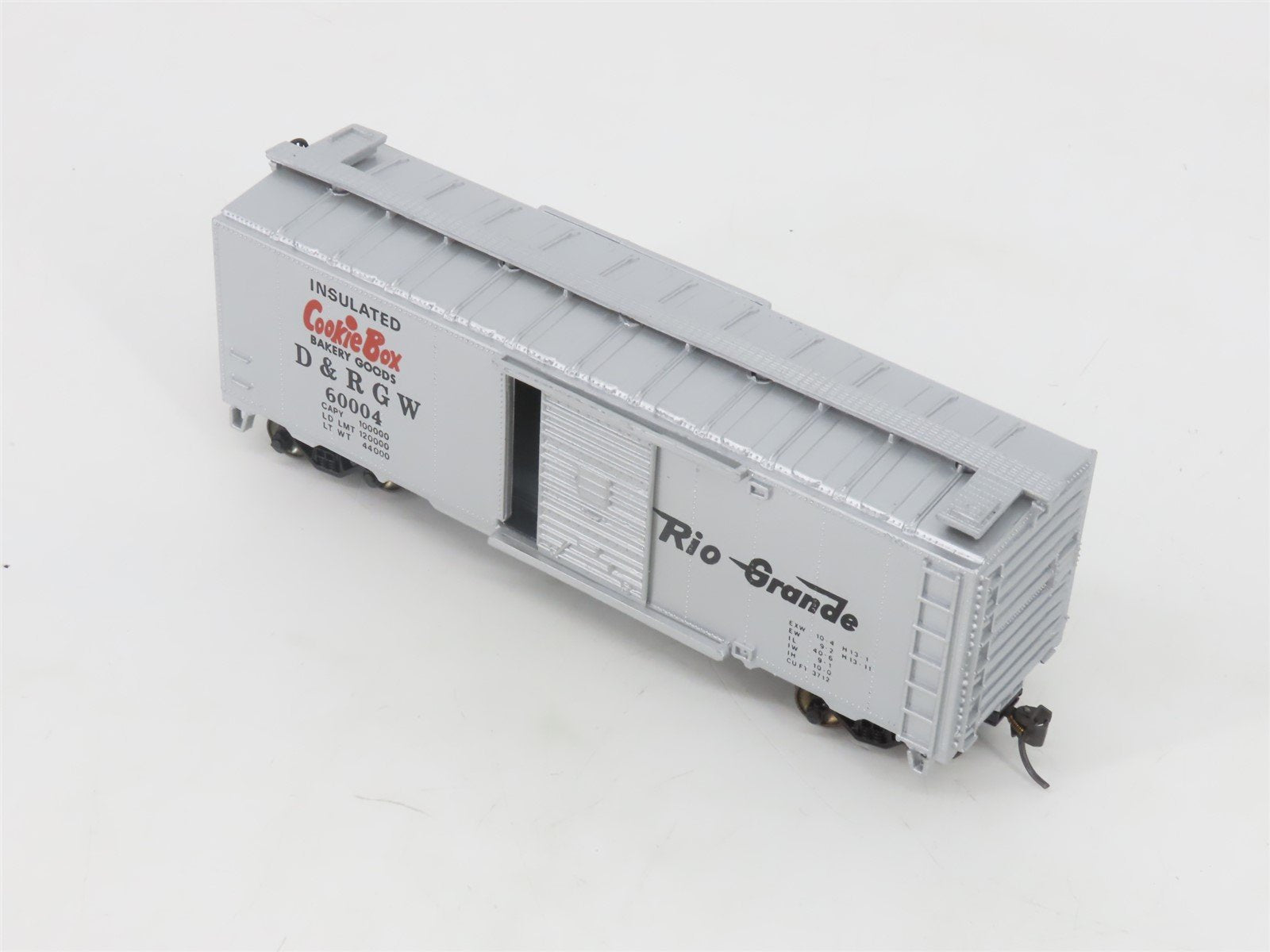 HO Scale Bachmann Silver Series 17039 D&RGW Rio Grande Cookie Box Car #60004