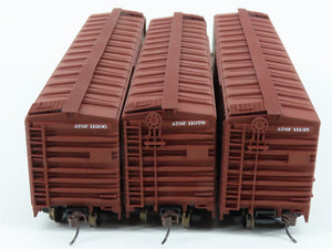 HO Scale Accurail 3344 ATSF Santa Fe 50' AAR Steel Box Car 3-Pack - Upgraded