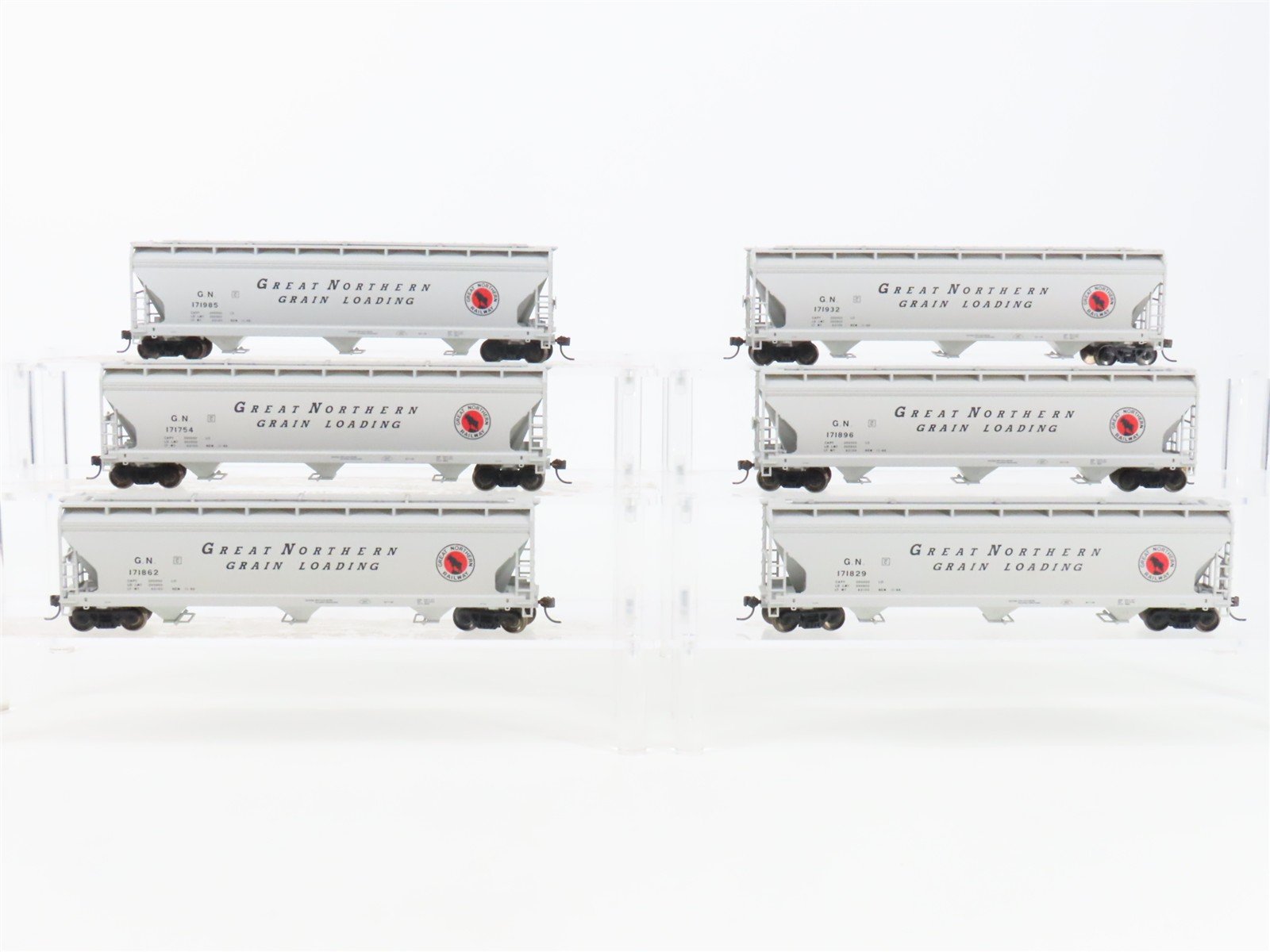 HO Scale Accurail/Digital Fox GN Great Northern 3-Bay Hopper 6-Pack - Upgraded