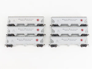 HO Scale Accurail/Digital Fox GN Great Northern 3-Bay Hopper 6-Pack - Upgraded