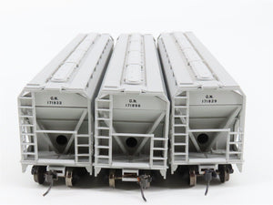 HO Scale Accurail/Digital Fox GN Great Northern 3-Bay Hopper 6-Pack - Upgraded