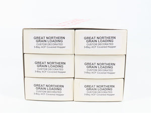 HO Scale Accurail/Digital Fox GN Great Northern 3-Bay Hopper 6-Pack - Upgraded