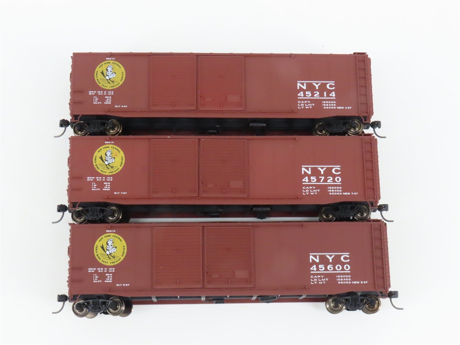 HO Scale Accurail 3347 NYC New York Central Early Bird 50' Boxcar 3-Pk. Upgraded