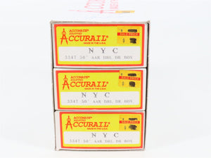 HO Scale Accurail 3347 NYC New York Central Early Bird 50' Boxcar 3-Pk. Upgraded