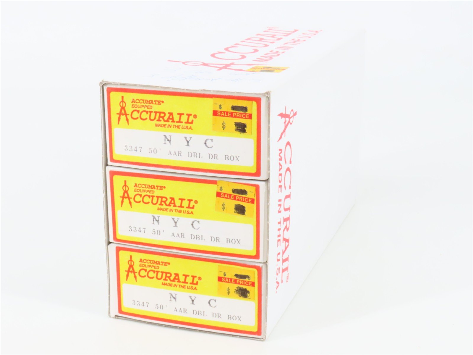 HO Scale Accurail 3347 NYC New York Central Early Bird 50' Boxcar 3-Pk. Upgraded