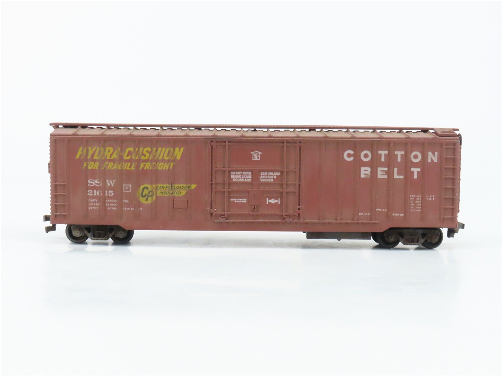 HO Scale Athearn SSW Cotton Belt 50' Plug Door Box Car #21615 - Custom Weathered