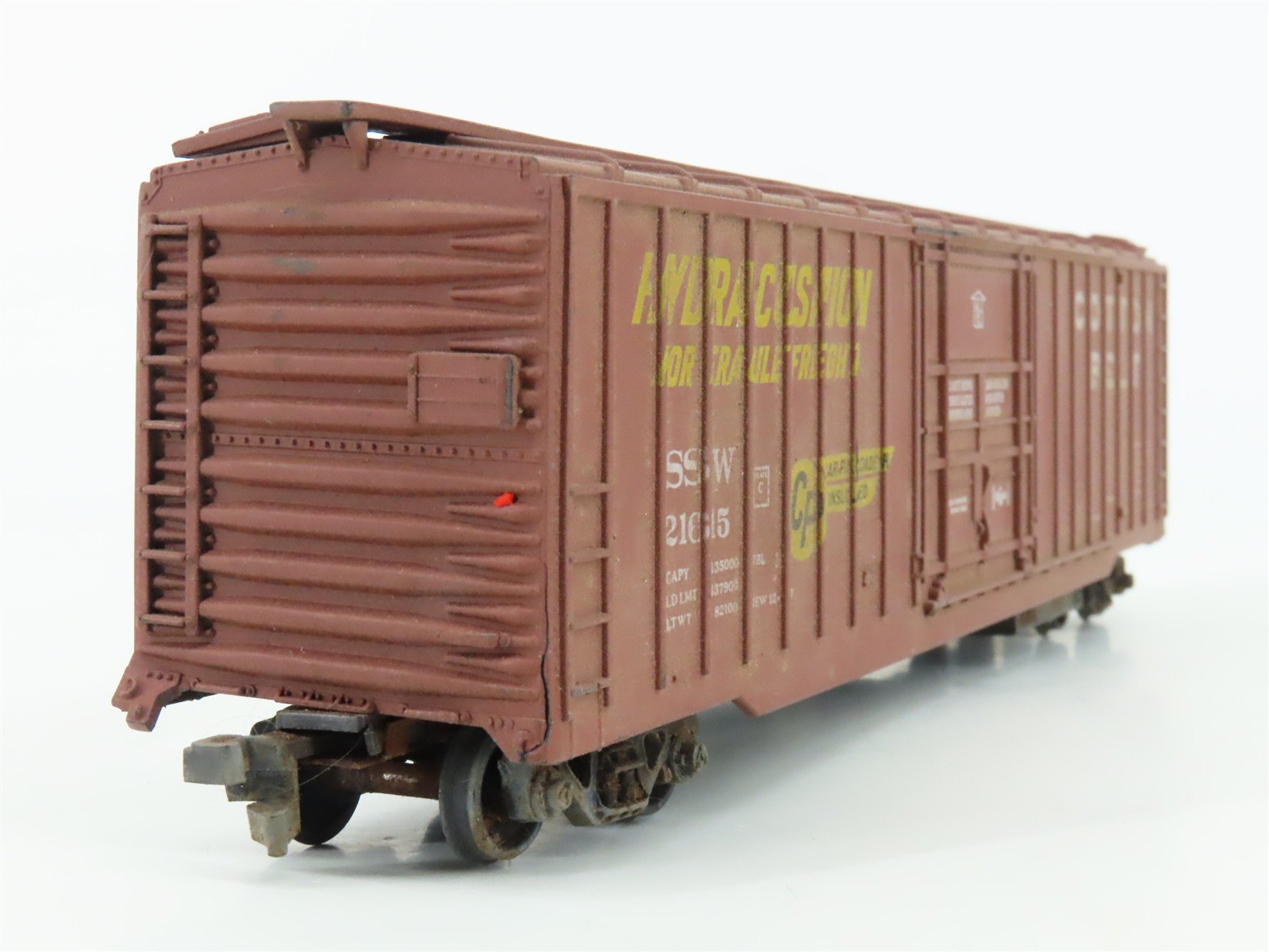 HO Scale Athearn SSW Cotton Belt 50' Plug Door Box Car #21615 - Custom Weathered