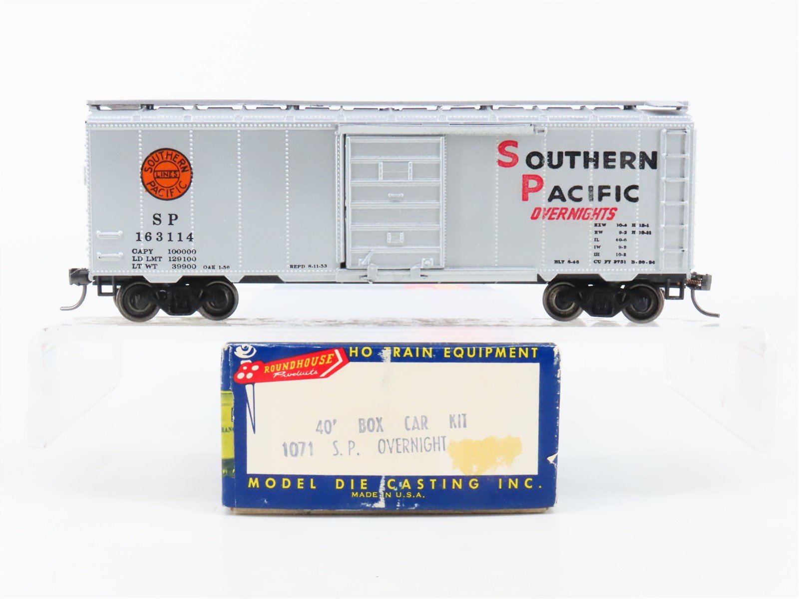 HO Roundhouse 1071 SP Southern Pacific Overnights 40' Box Car #163114 - Upgraded